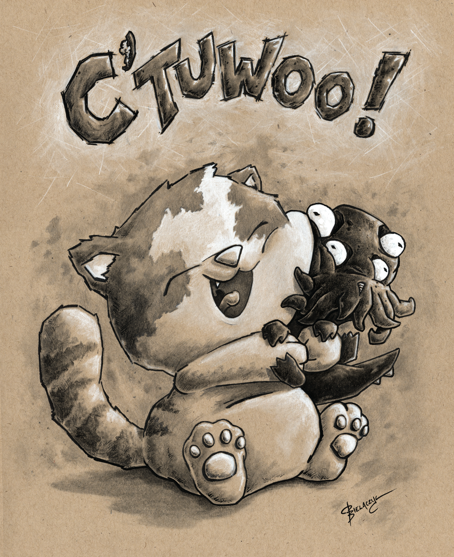 C'Tuwoo by Paul Bielaczyc, a cute cthulhu art print.