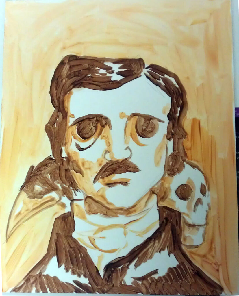 Edgar Allan Poe Painting Work in Progress